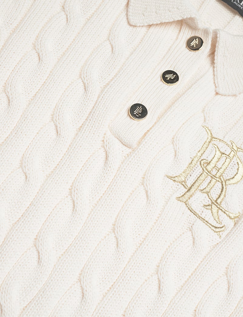 Lauren Ralph Lauren - Cable-Knit Cotton Polo Sweater - striktrøjer - mascarpone cream - 2