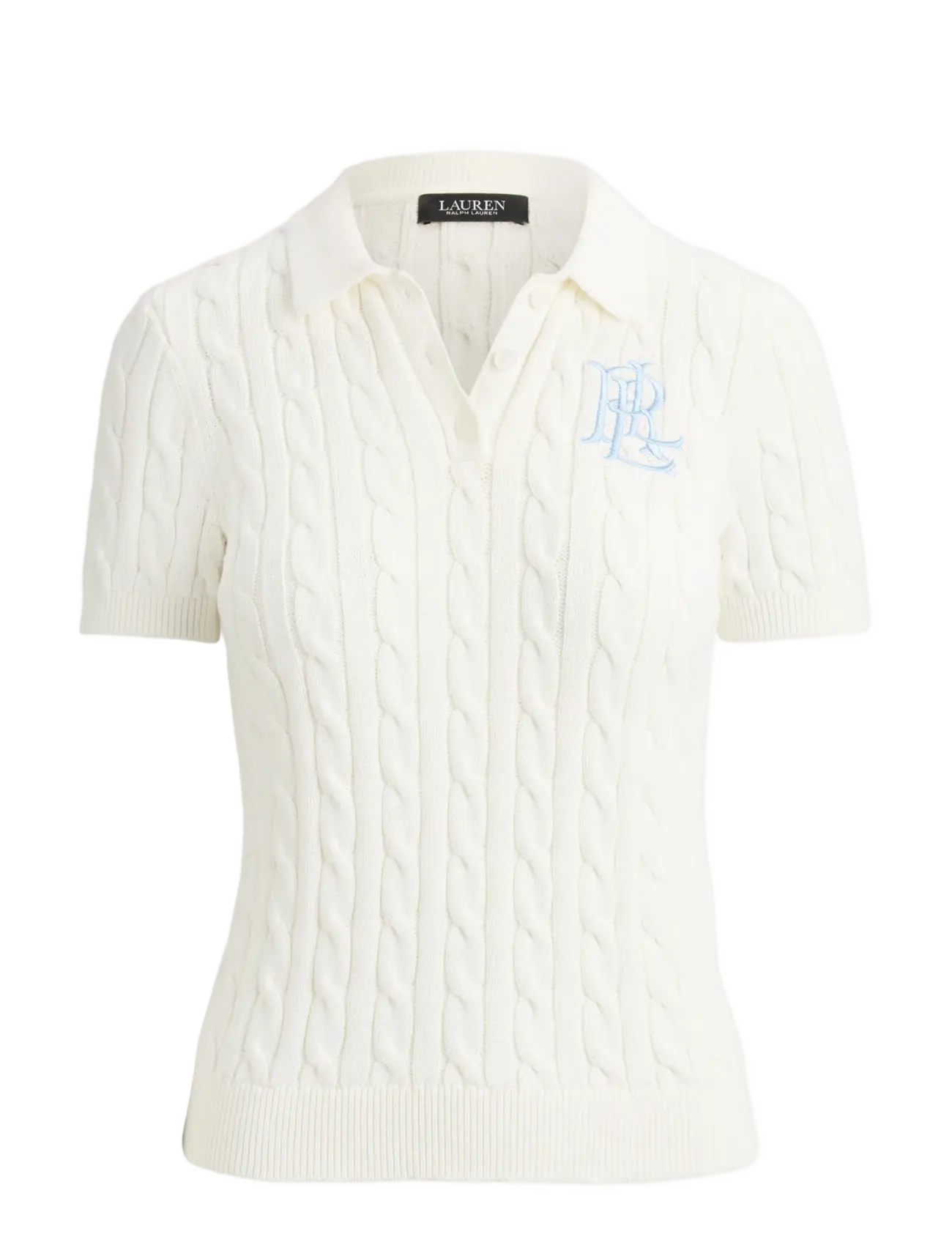 Lauren Ralph Lauren Cable-Knit Cotton Polo Sweater - Kleidung - WHITE / white