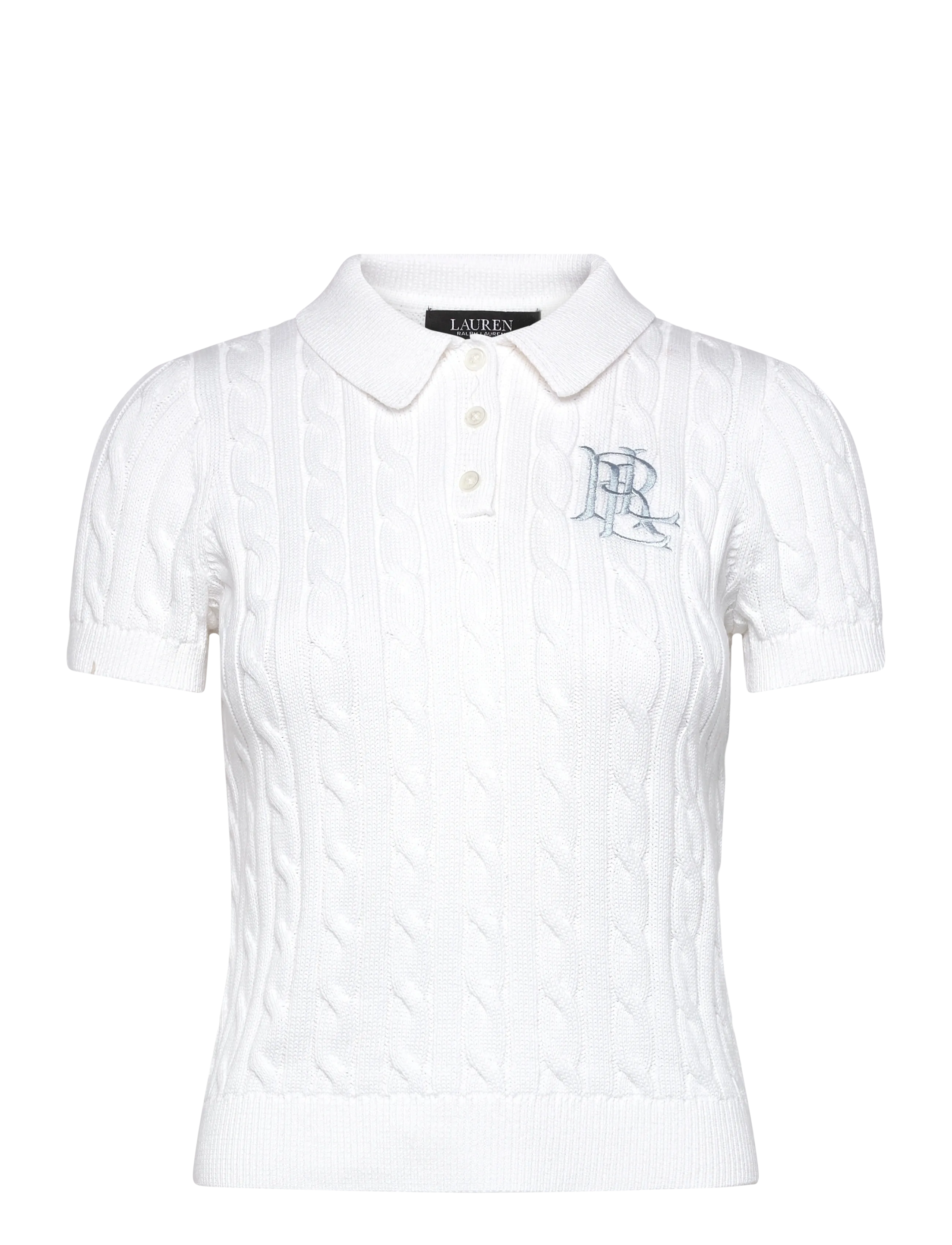 Lauren Ralph Lauren Cable-Knit Cotton Polo Sweater - Birthday - WHITE / white