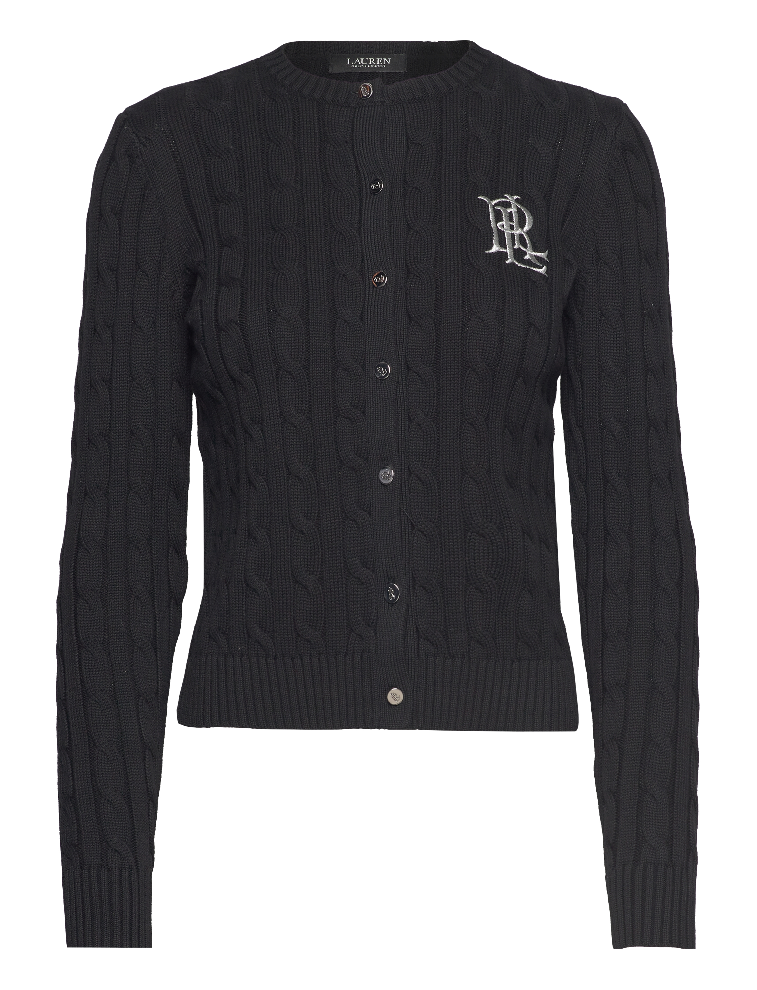 Lauren Ralph Lauren - GASSED COTTON-CARDIGAN - gilets - black - 1