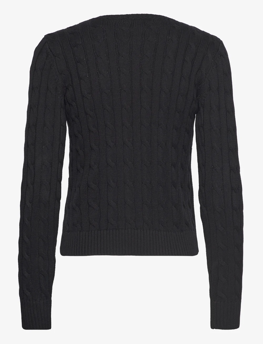 Lauren Ralph Lauren - Cable-Knit Cotton Cardigan - peysur - black - 2