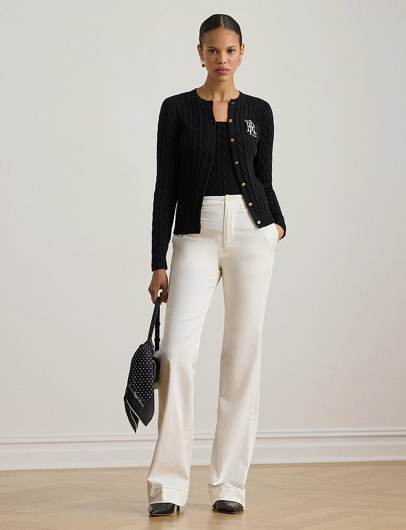 Lauren Ralph Lauren - GASSED COTTON-CARDIGAN - hnepptar peysur - black - 0