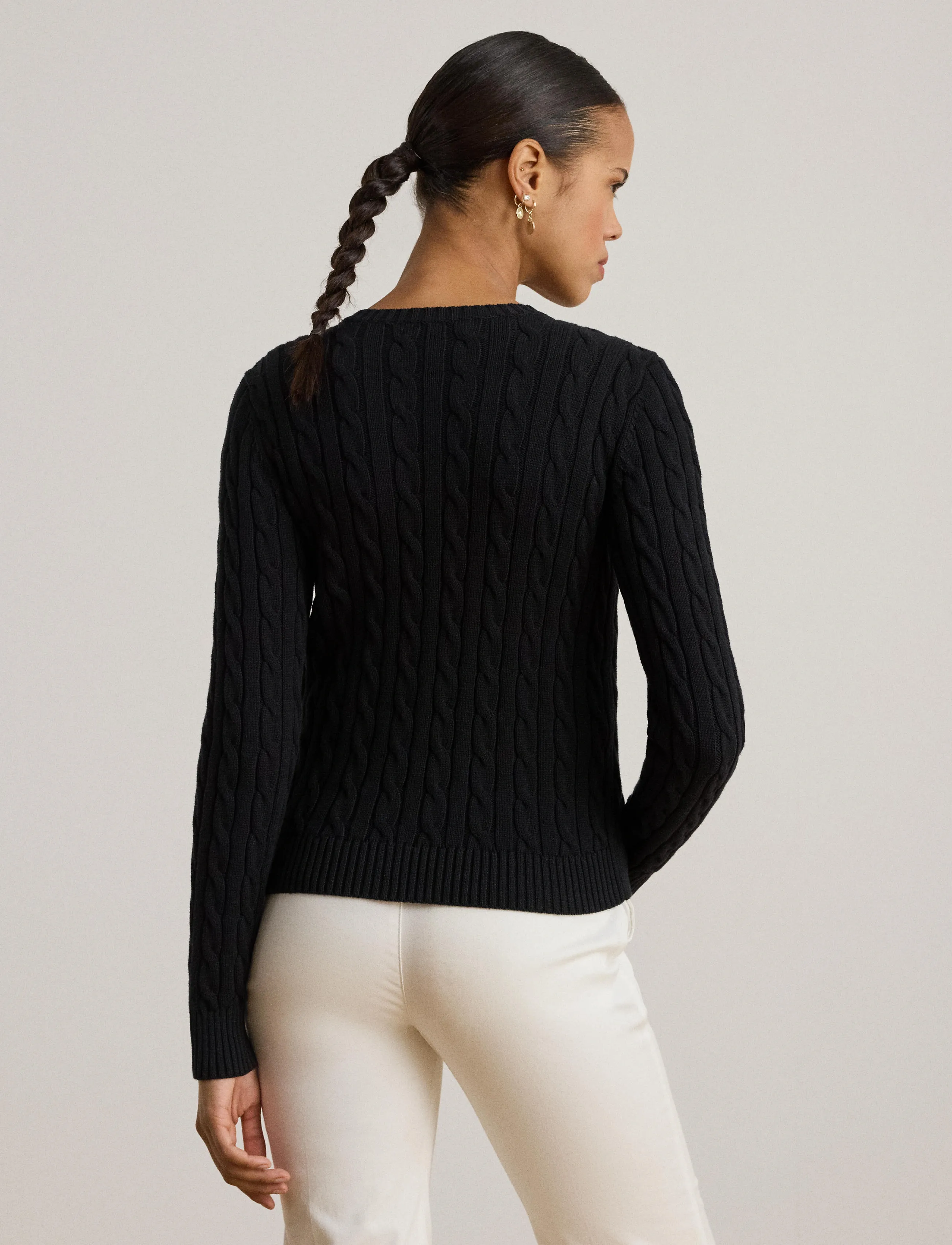 Lauren Ralph Lauren - GASSED COTTON-CARDIGAN - gilets - black - 3
