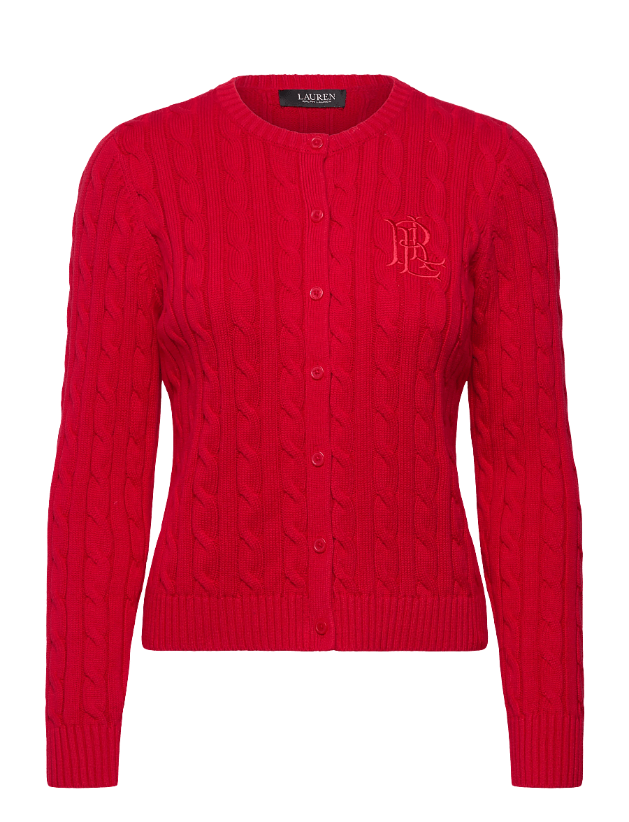 Lauren Ralph Lauren - GASSED COTTON-CARDIGAN - cardigans - cruise red - 1