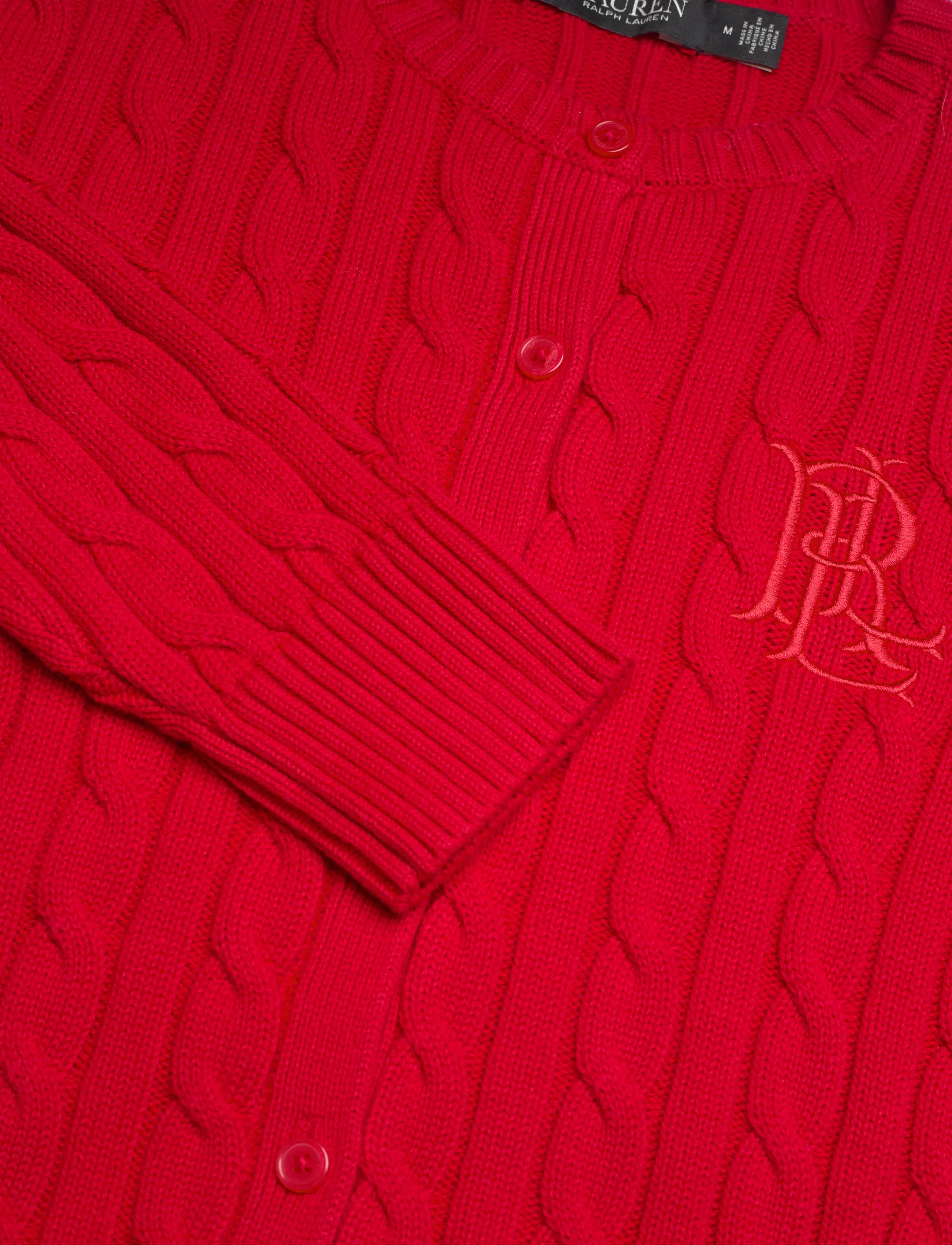 Lauren Ralph Lauren - GASSED COTTON-CARDIGAN - cardigans - cruise red - 4