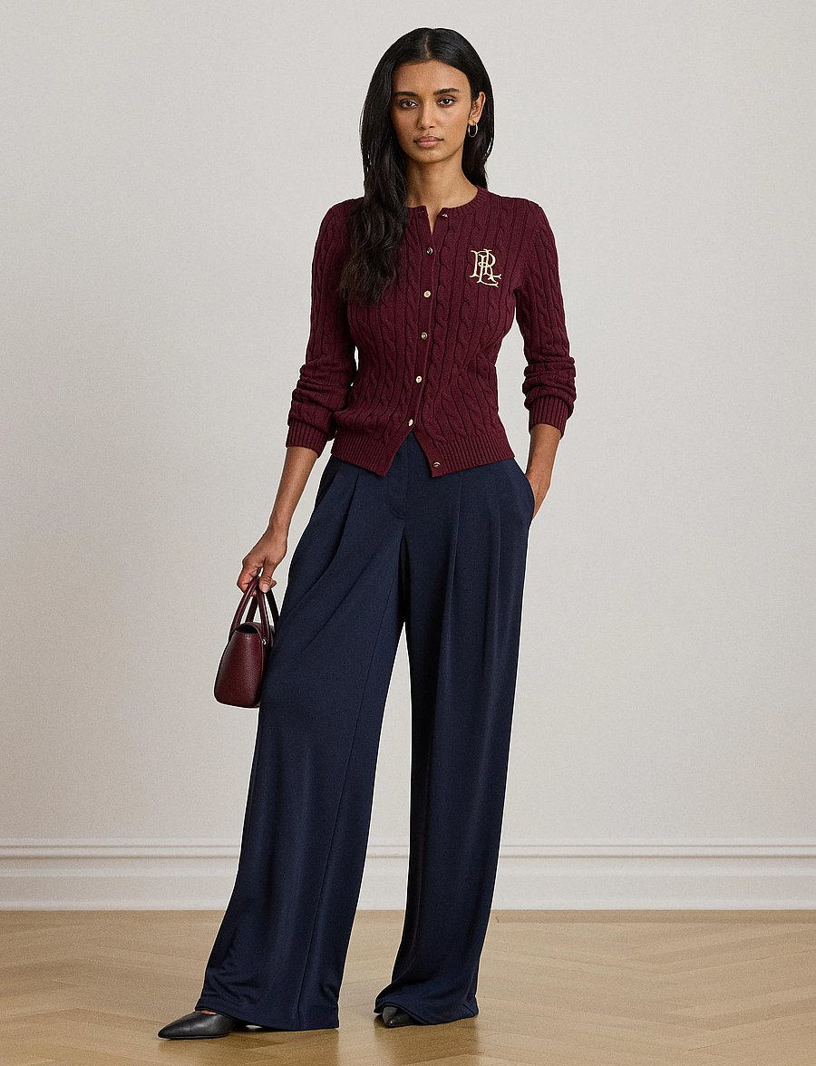Lauren Ralph Lauren - GASSED COTTON-CARDIGAN - gilets - dark garnet - 3