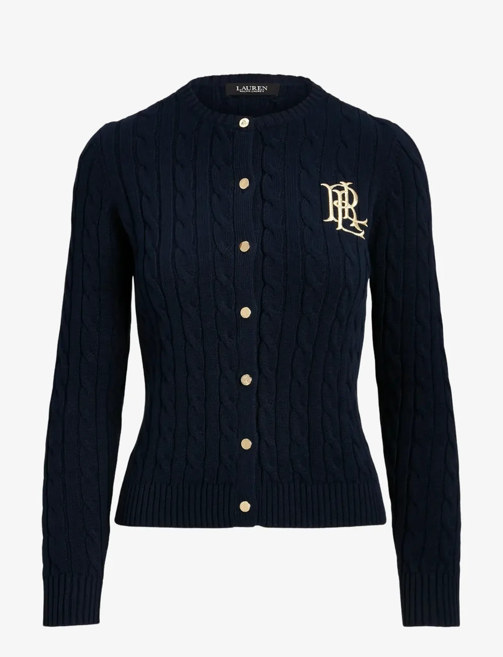 Lauren Ralph Lauren - Cable-Knit Cotton Cardigan - sweaters - lauren navy - 1