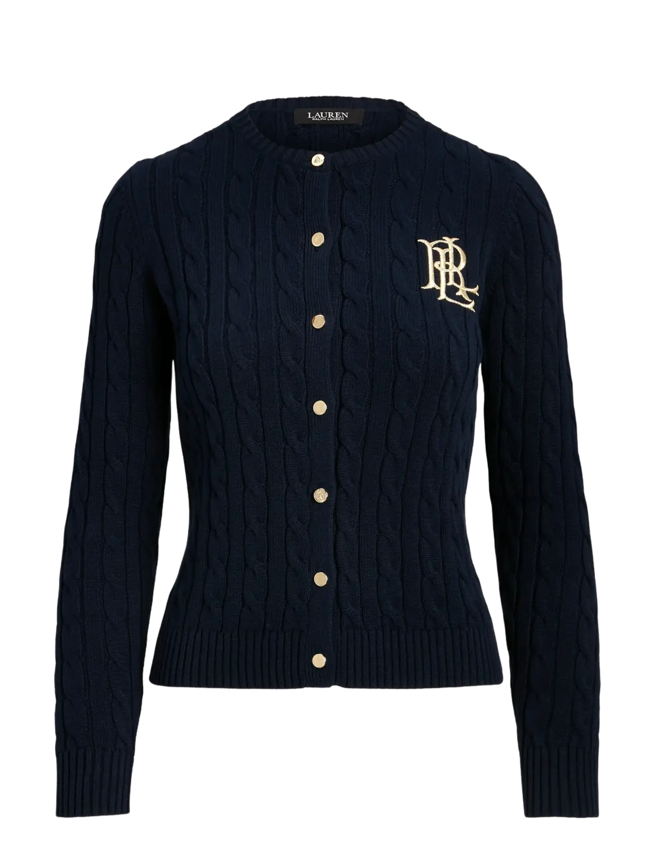 Lauren Ralph Lauren GASSED COTTON-CARDIGAN - Cardigans - LAUREN NAVY / navy
