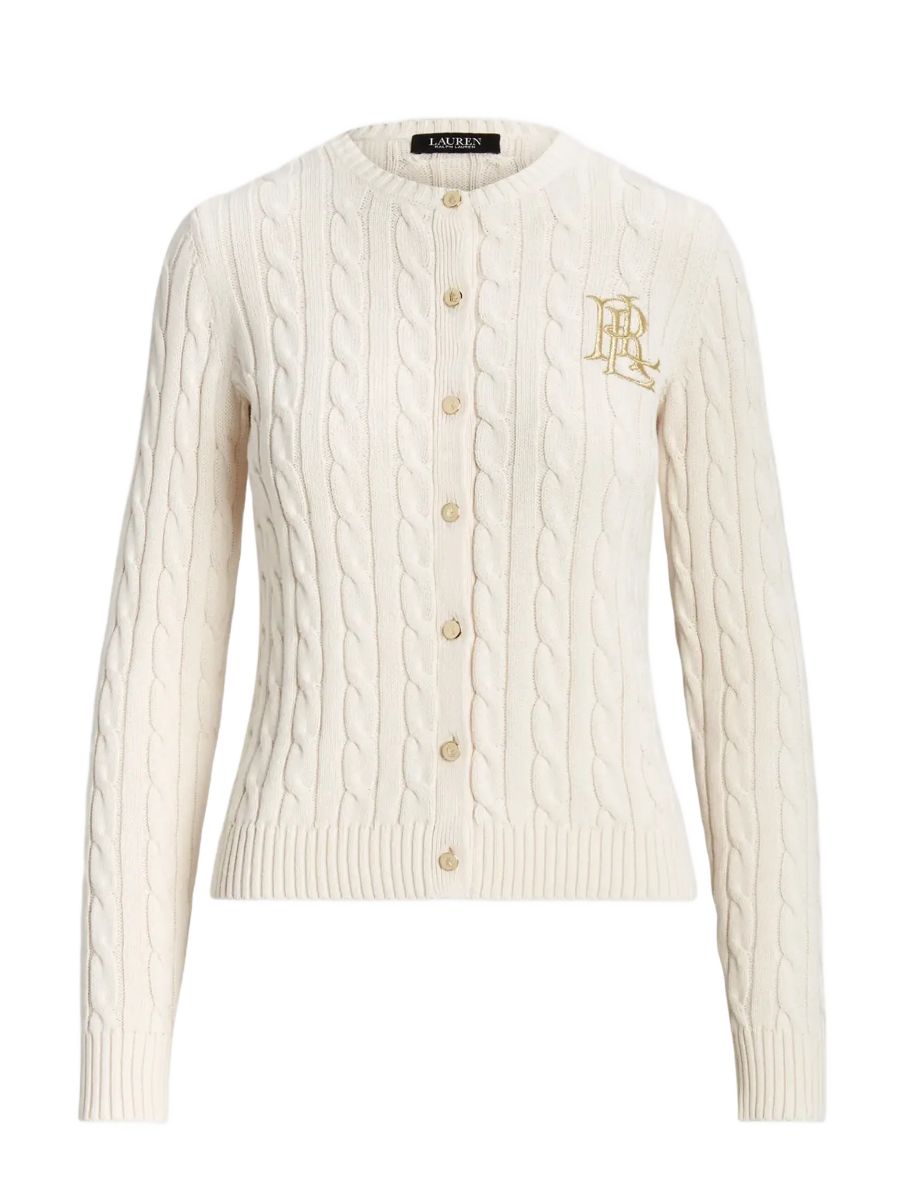 Lauren Ralph Lauren GASSED COTTON-CARDIGAN - Transitional Layering - MASCARPONE CREAM / cream