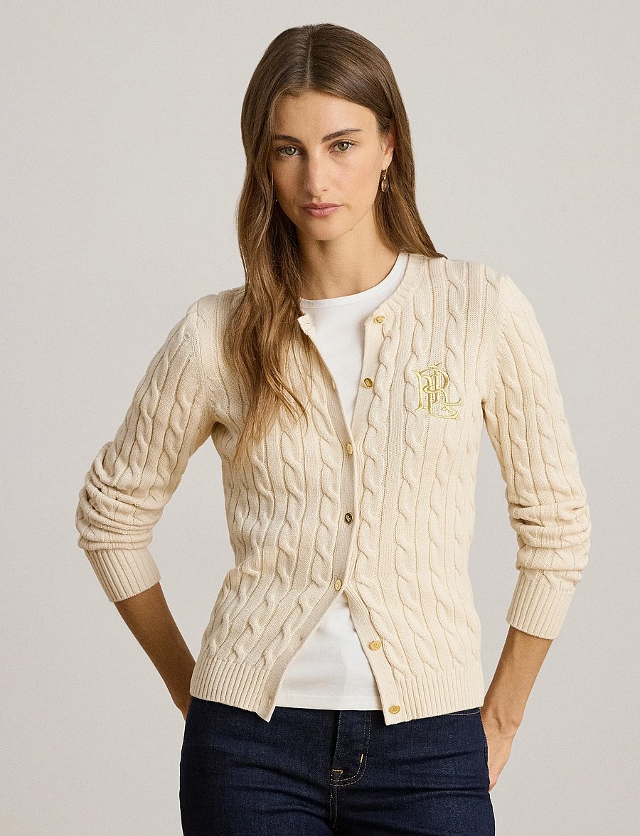 Lauren Ralph Lauren - GASSED COTTON-CARDIGAN - cardigans - mascarpone cream - 3