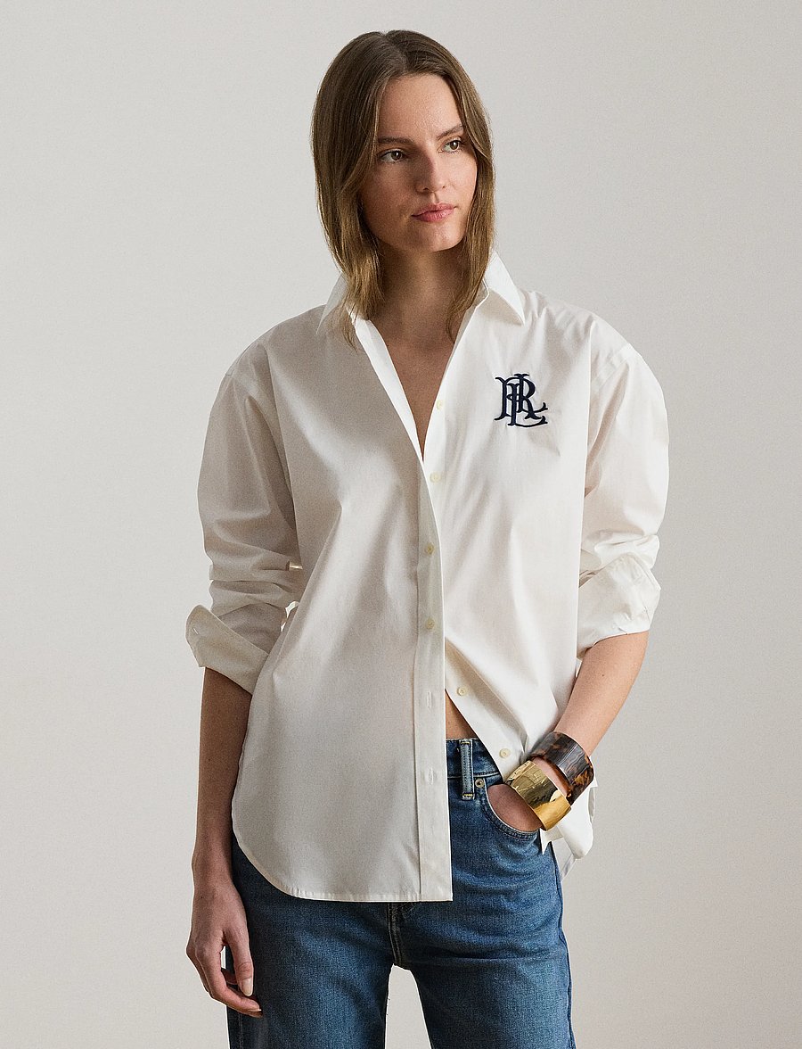 Lauren Ralph Lauren - Relaxed Fit Stretch Cotton Shirt - chemises à manches longues - white - 0