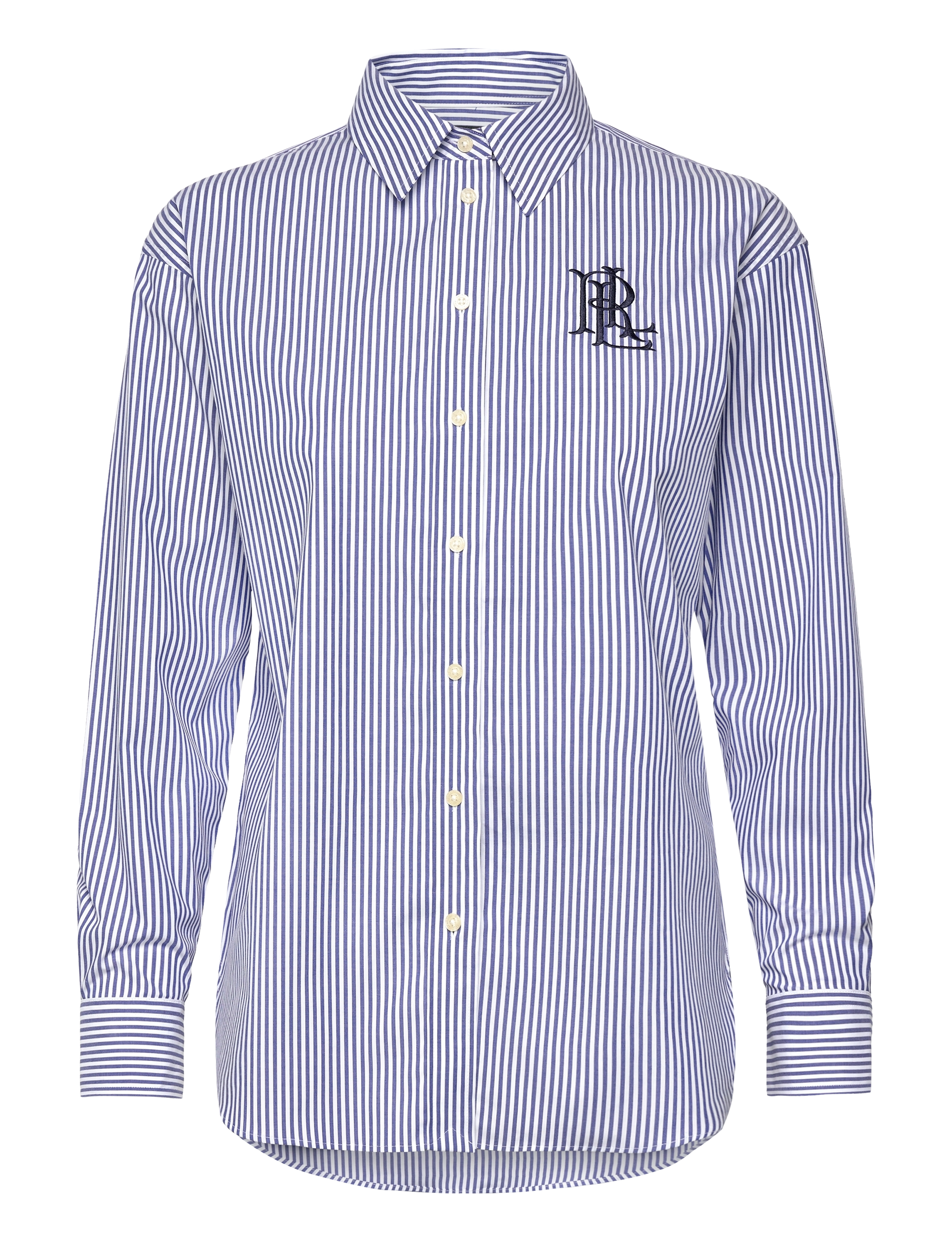 Lauren Ralph Lauren Relaxed Fit Striped Stretch Cotton Shirt - Klær - BLUE/WHITE / blue