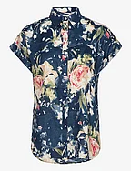 Relaxed Fit Floral Short-Sleeve Shirt - BLUE MULTI