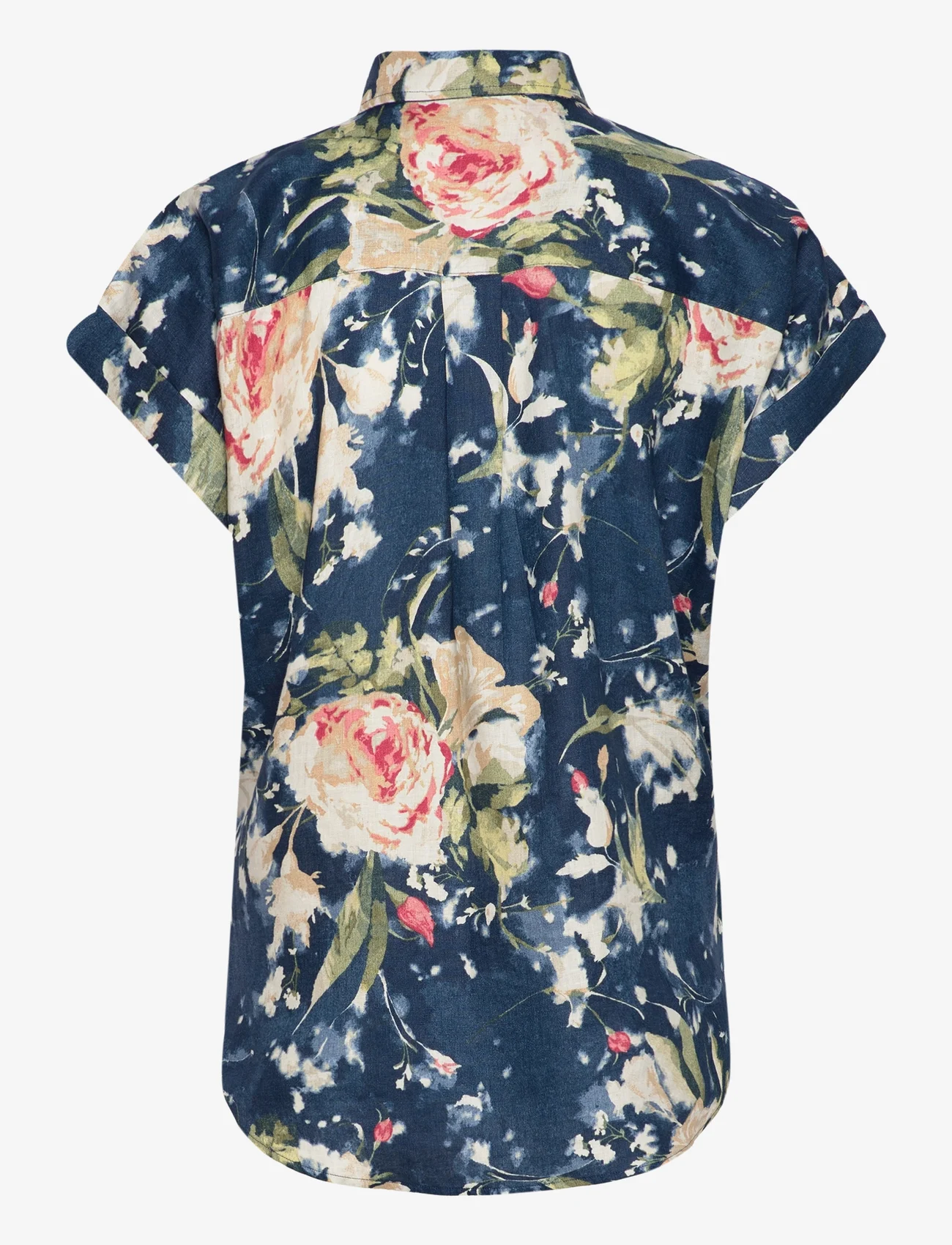 Lauren Ralph Lauren - Relaxed Fit Floral Short-Sleeve Shirt - kortermede skjorter - blue multi - 1