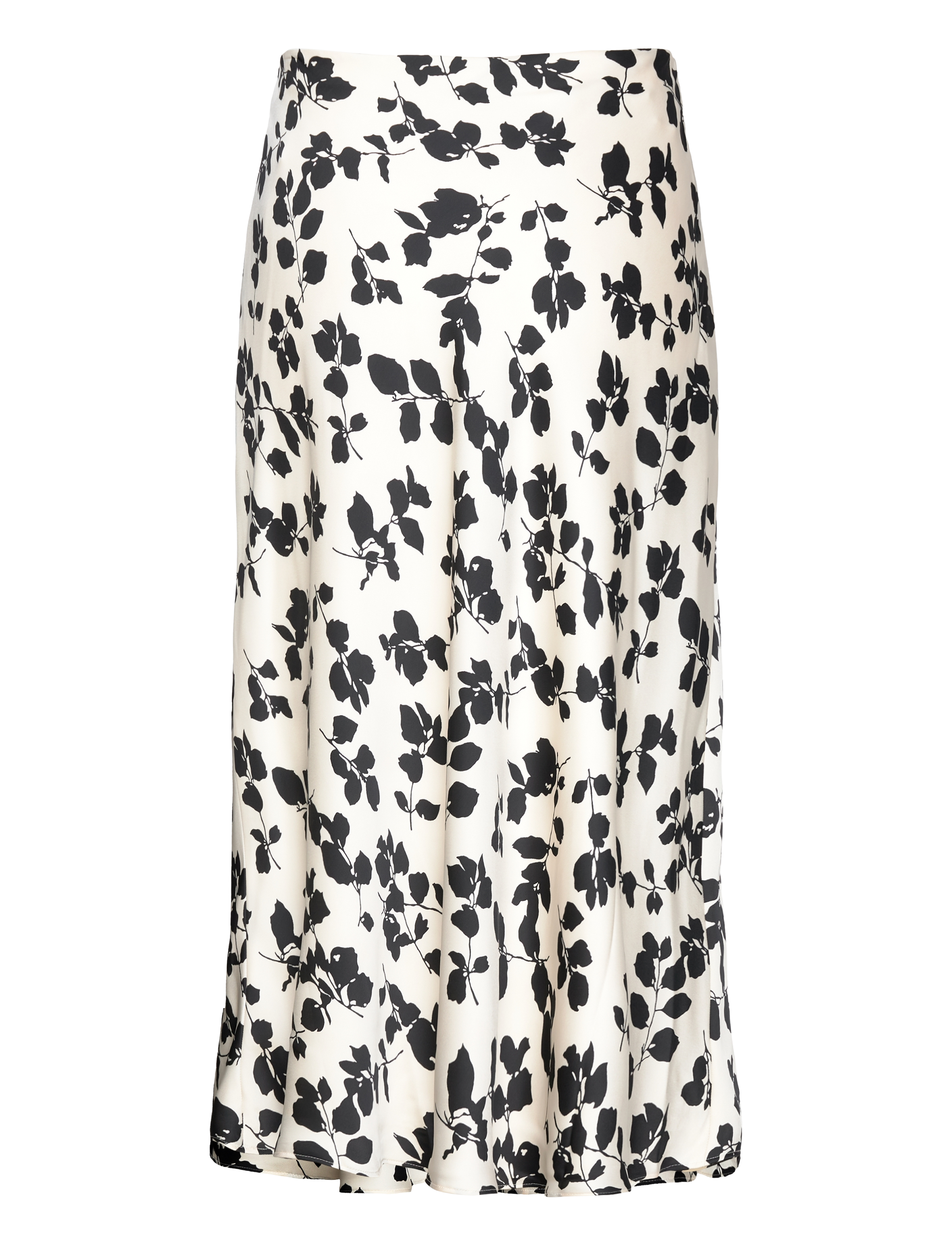 Lauren Ralph Lauren - Leaf-Print Charmeuse Midi Skirt - cream/black - 1