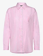 Relaxed Fit Striped Broadcloth Shirt - PINK/WHITE MULTI