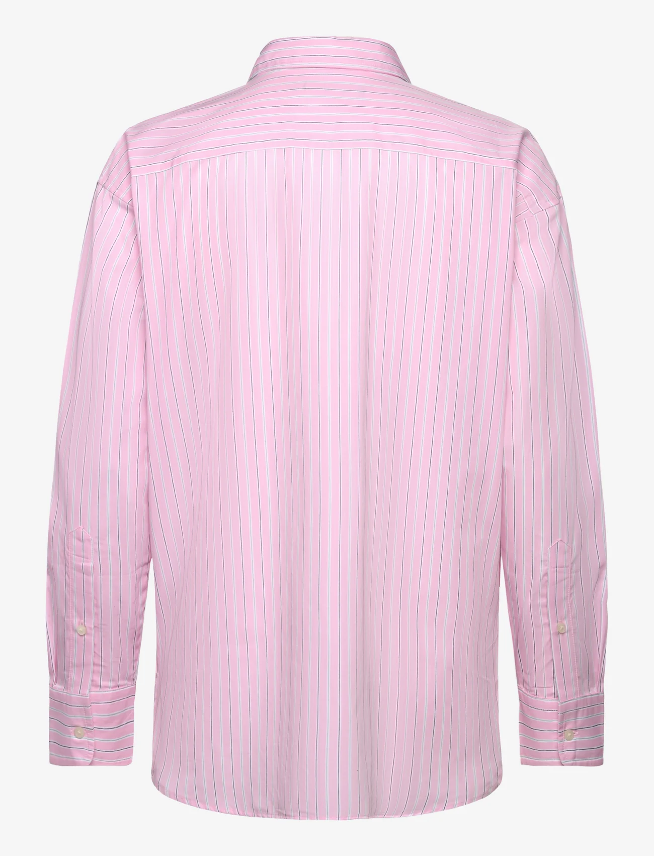 Lauren Ralph Lauren - Relaxed Fit Striped Broadcloth Shirt - langærmede skjorter - pink/white multi - 1