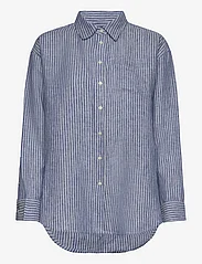 Lauren Ralph Lauren - Relaxed Fit PinstripeTK! Linen Shirt - hørskjorter - blue/white - 0