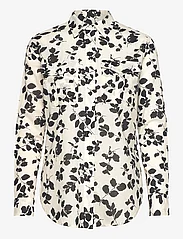Lauren Ralph Lauren - Classic Fit Leaf-Print Voile Shirt - langermede skjorter - cream/black - 0