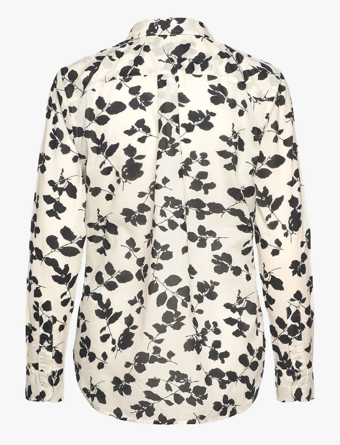 Lauren Ralph Lauren - Classic Fit Leaf-Print Voile Shirt - langermede skjorter - cream/black - 1