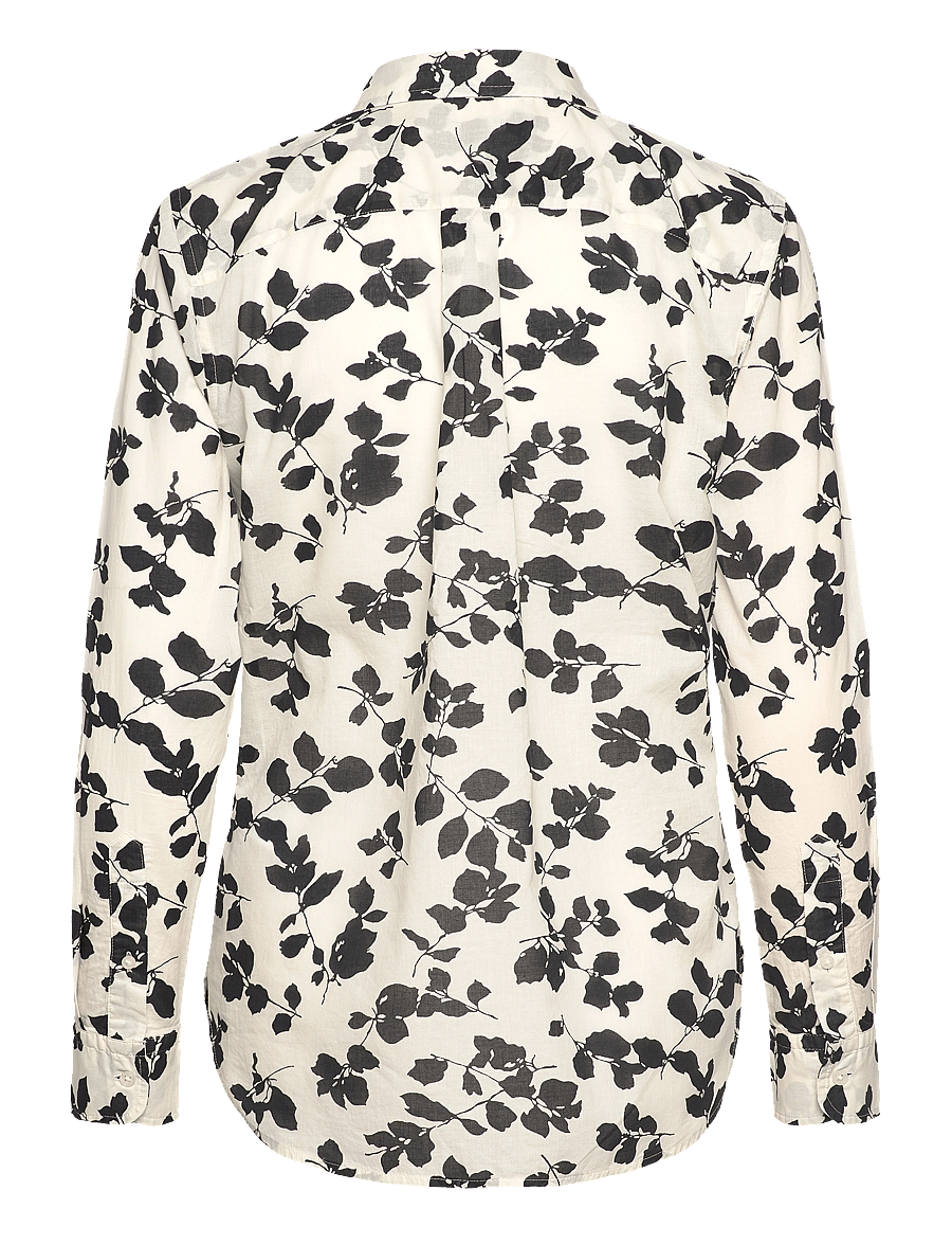 Lauren Ralph Lauren - Classic Fit Leaf-Print Voile Shirt - cream/black - 1