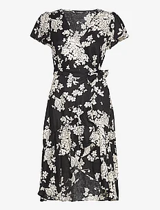 Floral Linen Flutter-Sleeve Wrap Dress, Lauren Ralph Lauren