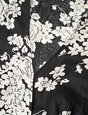 Lauren Ralph Lauren - Floral Linen Flutter-Sleeve Wrap Dress - kleitas ar pārlikumu - black/cream - 2