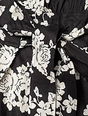 Lauren Ralph Lauren - Floral Linen Flutter-Sleeve Wrap Dress - kleitas ar pārlikumu - black/cream - 3