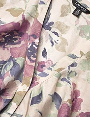 Lauren Ralph Lauren - Floral Linen Flutter-Sleeve Shirt - bluzki bez rękawów - cream multi - 2