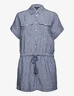 Lauren Ralph Lauren Pinstripe Linen Short sleeve Romper Jumpsuits Boozt