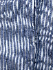 Lauren Ralph Lauren - Pinstripe Linen Short-Sleeve Romper - vacation essentials - blue/white - 3