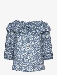 Lauren Ralph Lauren - Floral Voile Off-the-Shoulder Blouse - short-sleeved blouses - blue/cream - 0