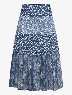 Patchwork Floral Voile Tiered Skirt, Lauren Ralph Lauren