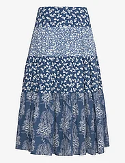 Lauren Ralph Lauren - Patchwork Floral Voile Tiered Skirt - midi nederdele - blue/cream - 1