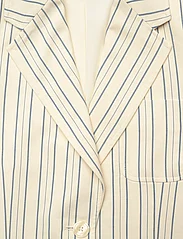 Lauren Ralph Lauren - Striped Cotton-Blend Blazer - yksiriviset bleiserit - cream/blue - 2