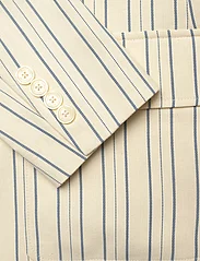 Lauren Ralph Lauren - Striped Cotton-Blend Blazer - yksiriviset bleiserit - cream/blue - 3