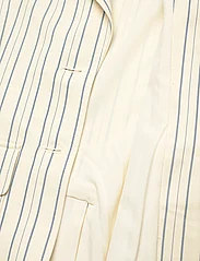 Lauren Ralph Lauren - Striped Cotton-Blend Blazer - yksiriviset bleiserit - cream/blue - 4