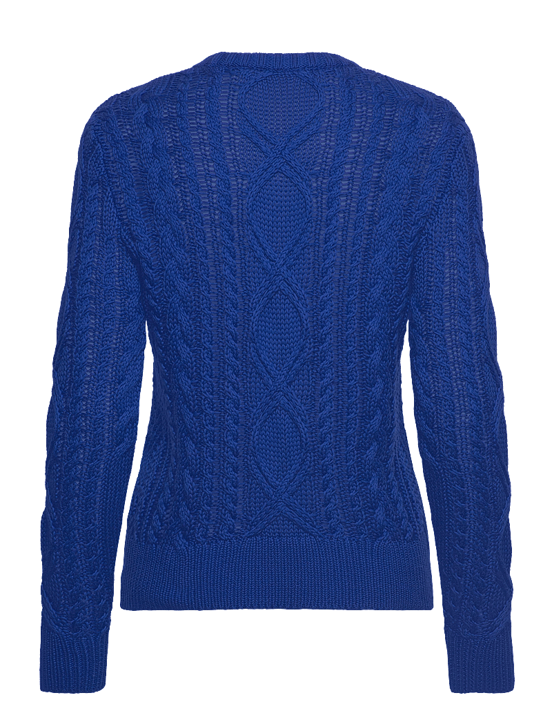 Lauren Ralph Lauren - Aran-Knit Cotton-Blend Crewneck Sweater - megztiniai - new sapphire - 1