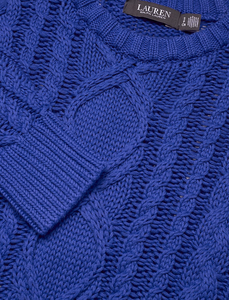 Lauren Ralph Lauren - Aran-Knit Cotton-Blend Crewneck Sweater - megztiniai - new sapphire - 2
