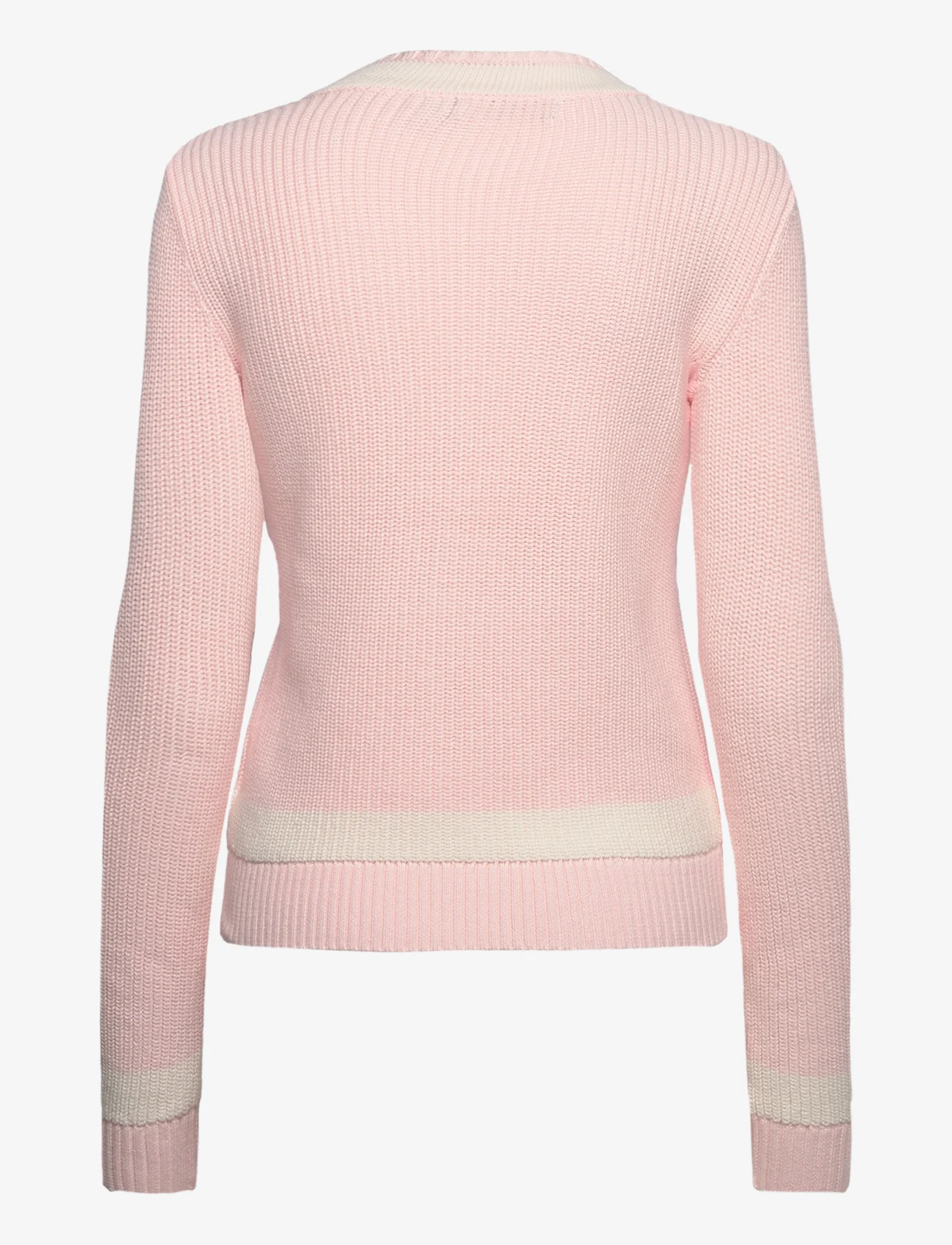 Lauren Ralph Lauren - Cable-Knit Cotton Cricket Sweater - striktrøjer - pink opal/mascarp - 1