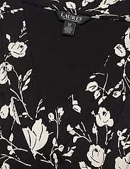 Lauren Ralph Lauren - Floral Surplice Stretch Jersey Top - langärmlige tops - black/cream - 2