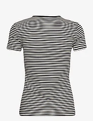 Lauren Ralph Lauren - Striped Stretch Cotton Crewneck Tee - t-shirts - black/mascarpone - 1