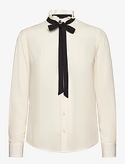 Lauren Ralph Lauren - Classic Fit Georgette Tie-Neck Shirt - langermede bluser - mascarpone cream/ - 0