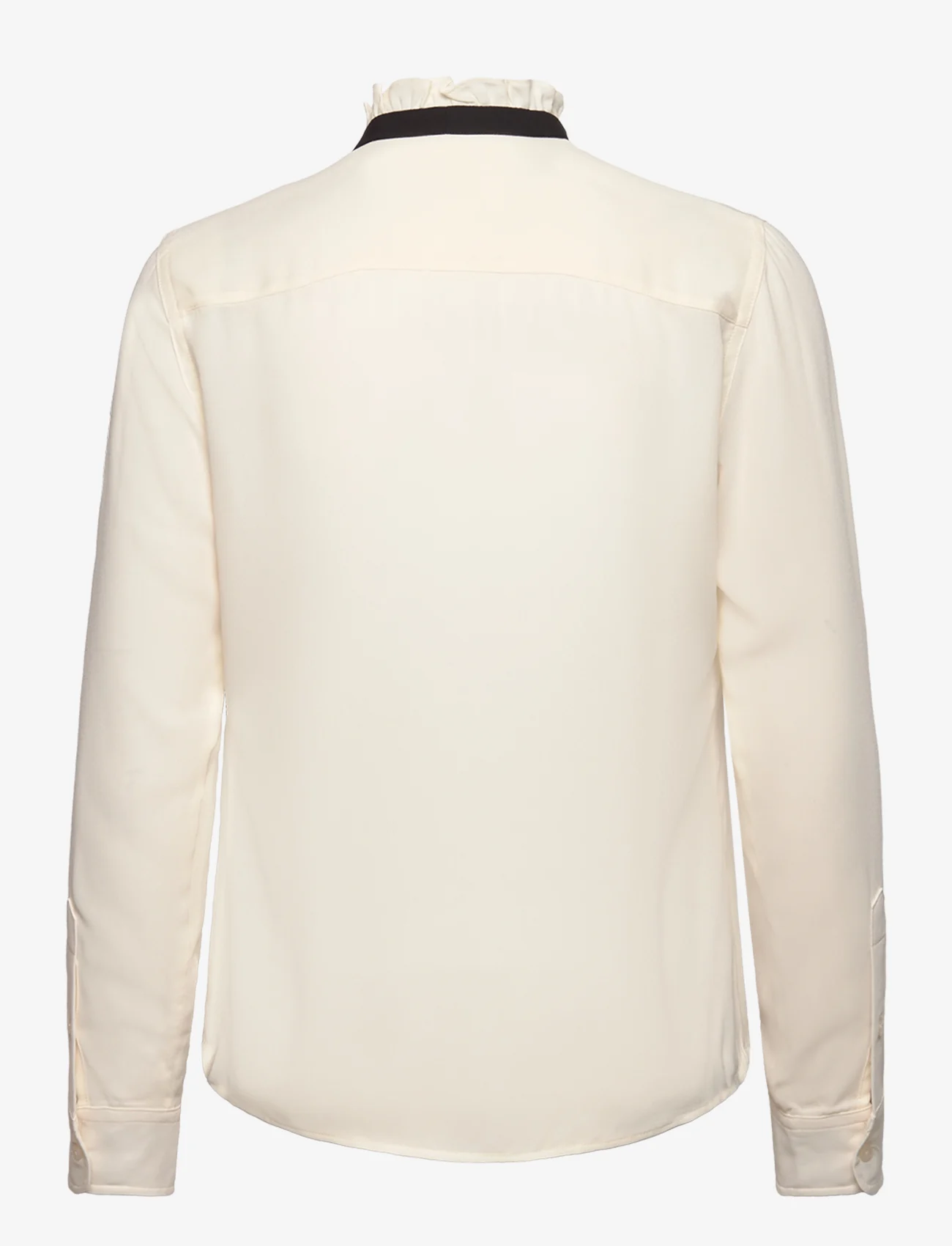 Lauren Ralph Lauren - Classic Fit Georgette Tie-Neck Shirt - langermede bluser - mascarpone cream/ - 1