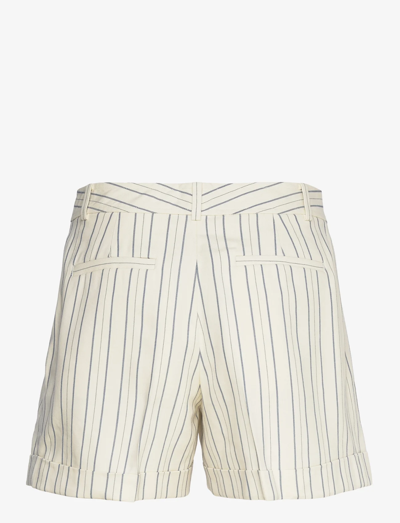 Lauren Ralph Lauren - Striped Pleated Short - bermudashorts - cream/blue - 1