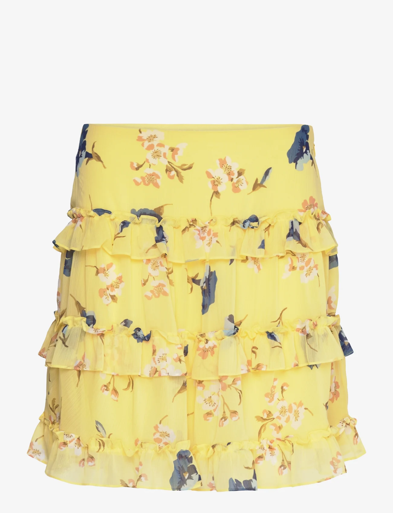 Lauren Ralph Lauren - Floral Ruffle-Trim Georgette Miniskirt - spódnice mini - yellow multi - 0