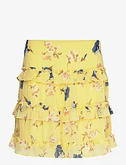 Lauren Ralph Lauren - Floral Ruffle-Trim Georgette Miniskirt - spódnice mini - yellow multi - 0