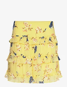 Floral Ruffle-Trim Georgette Miniskirt, Lauren Ralph Lauren