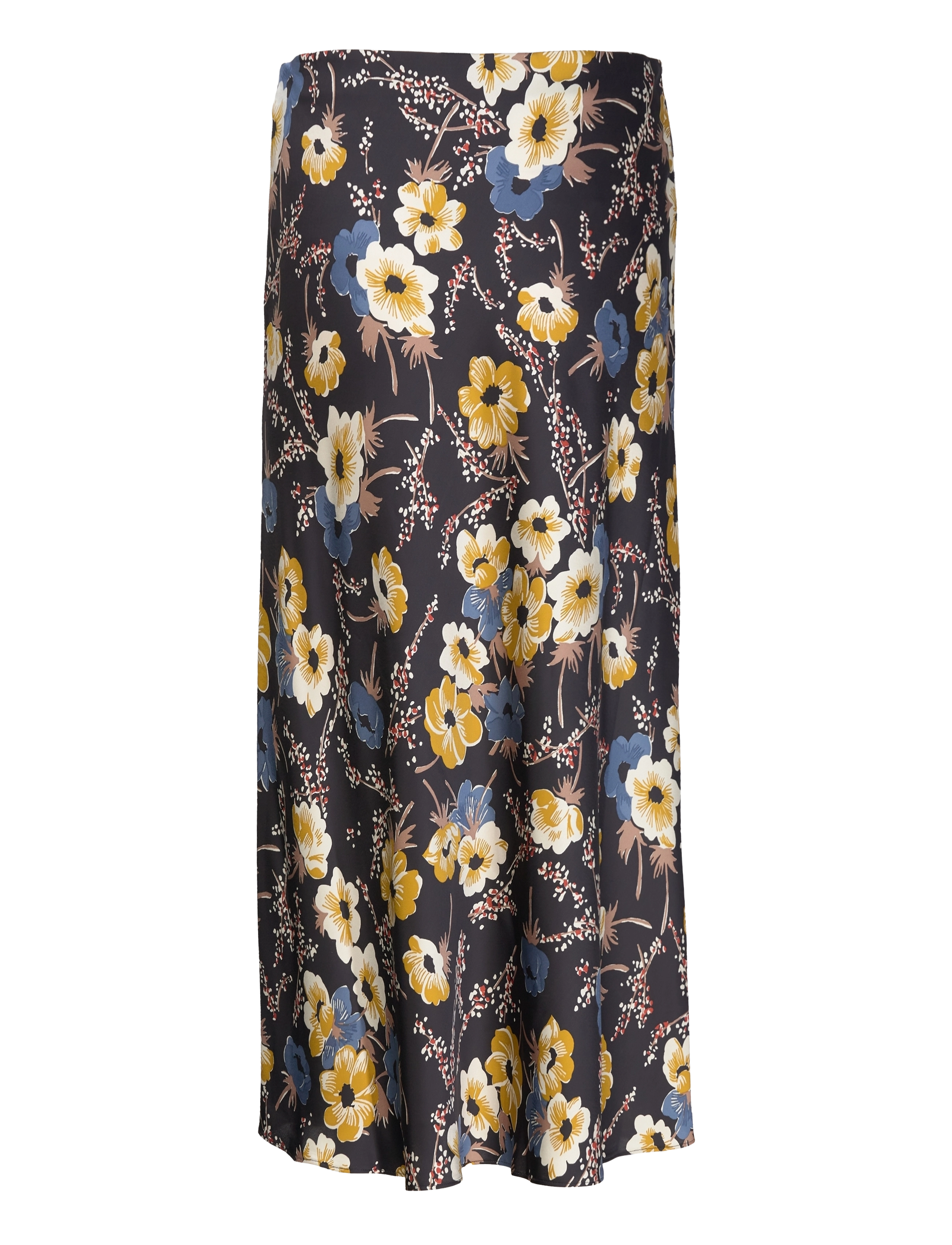 Lauren Ralph Lauren - Floral Satin Charmeuse Midi Skirt - black multi - 2