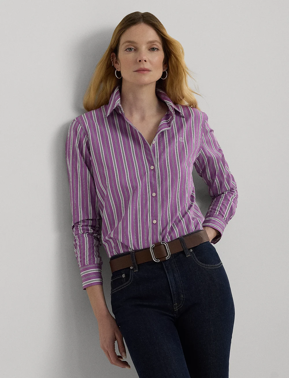 Classic fit striped shirt clearance